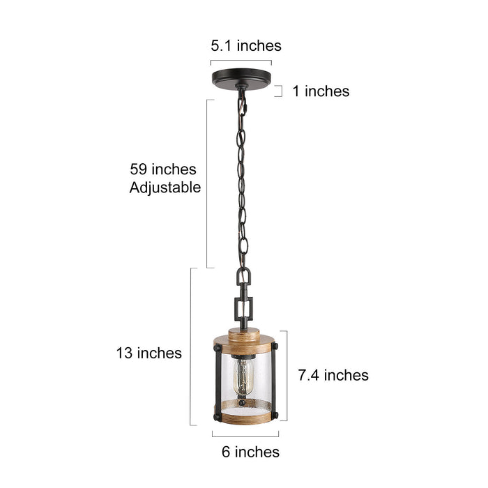 Strezia 1-Light Wood Pendant Light