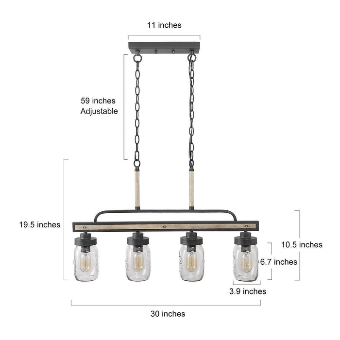 Alinet 4-Light Wood Island Light