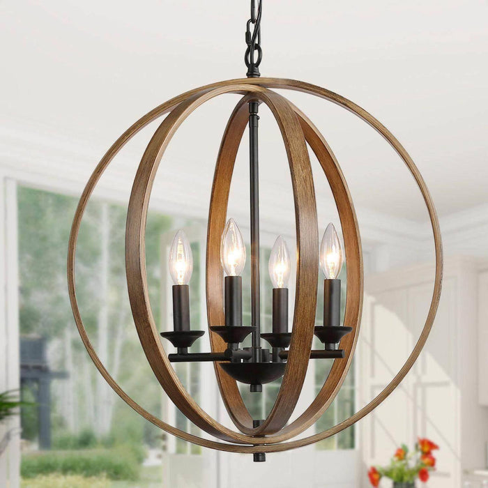 Sohaina 4-Light Wood Chandeliers