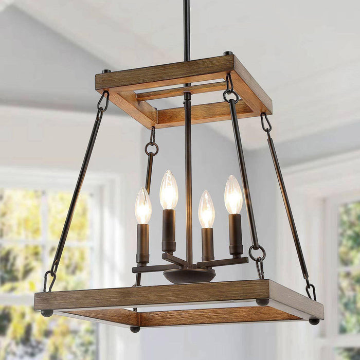 Spinora 4-Light Wood Chandelier