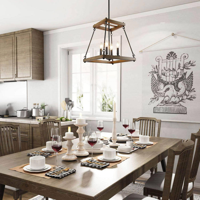 Spinora 4-Light Wood Chandelier