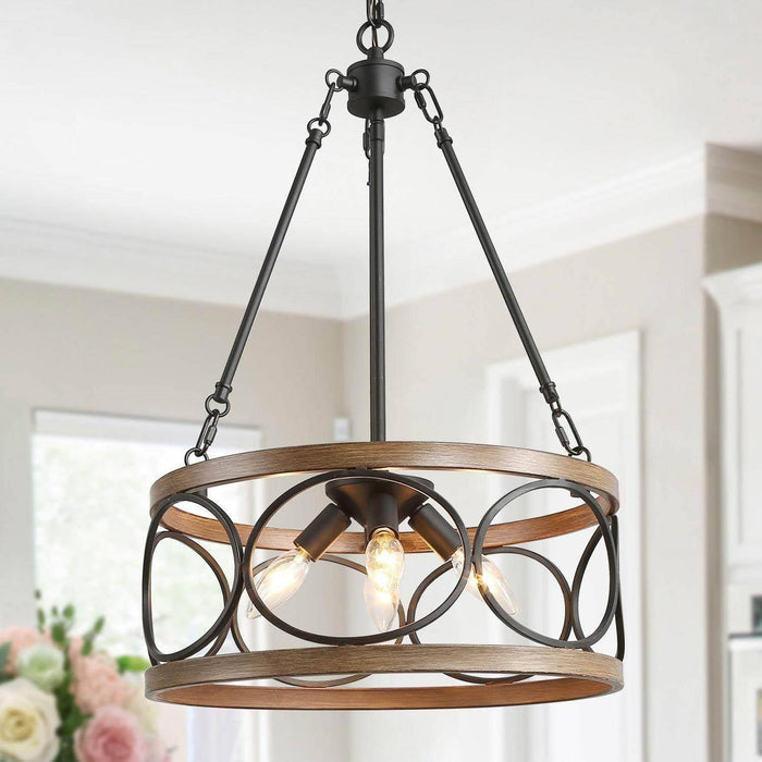 Doliryn 4-Light Wood Chandelier