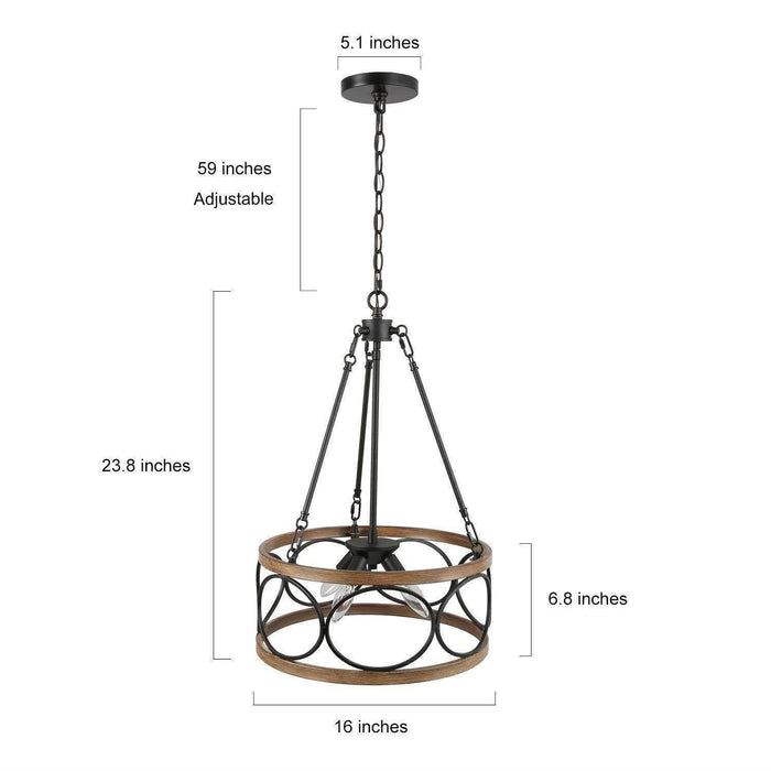 Doliryn 4-Light Wood Chandelier