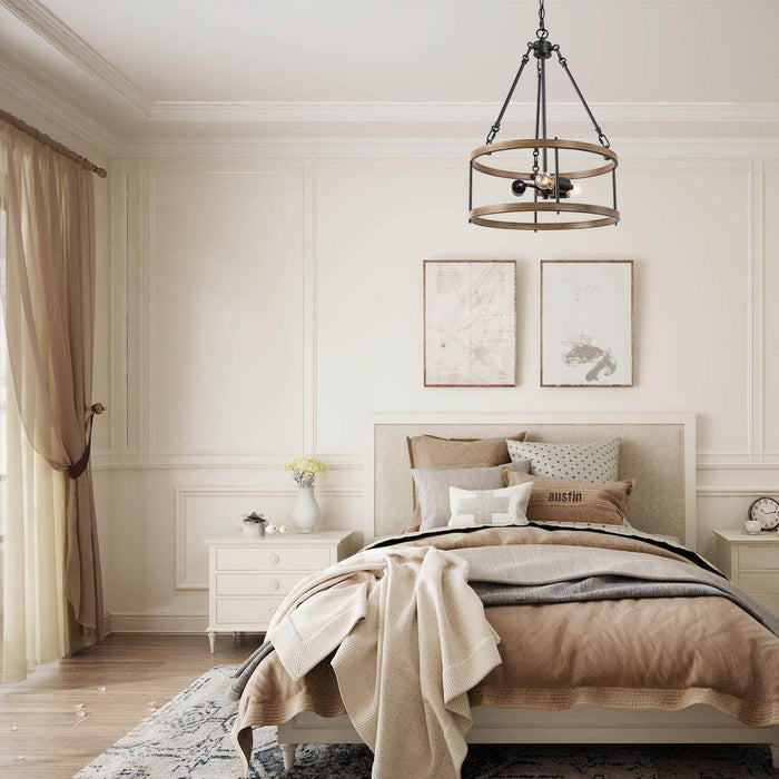 Doliryn 3-Light Wood Chandelier