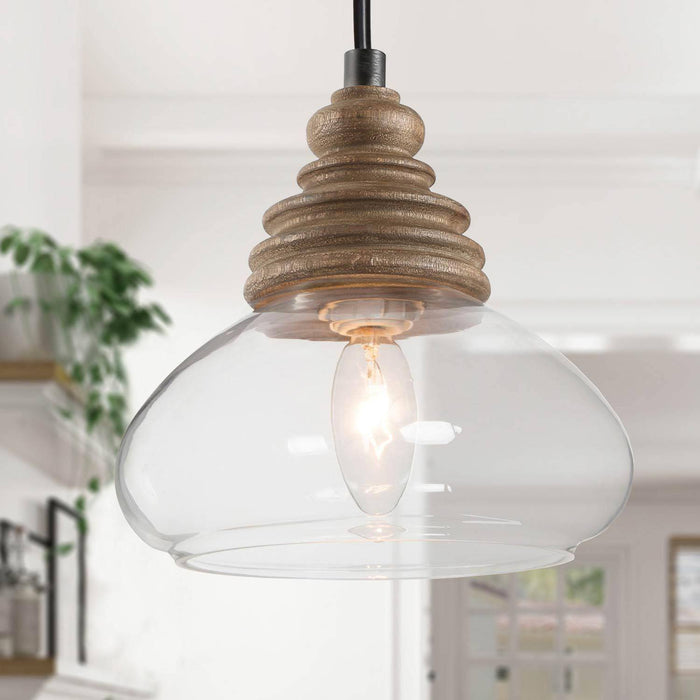 Laguear 1-Light Wood Pendant Light