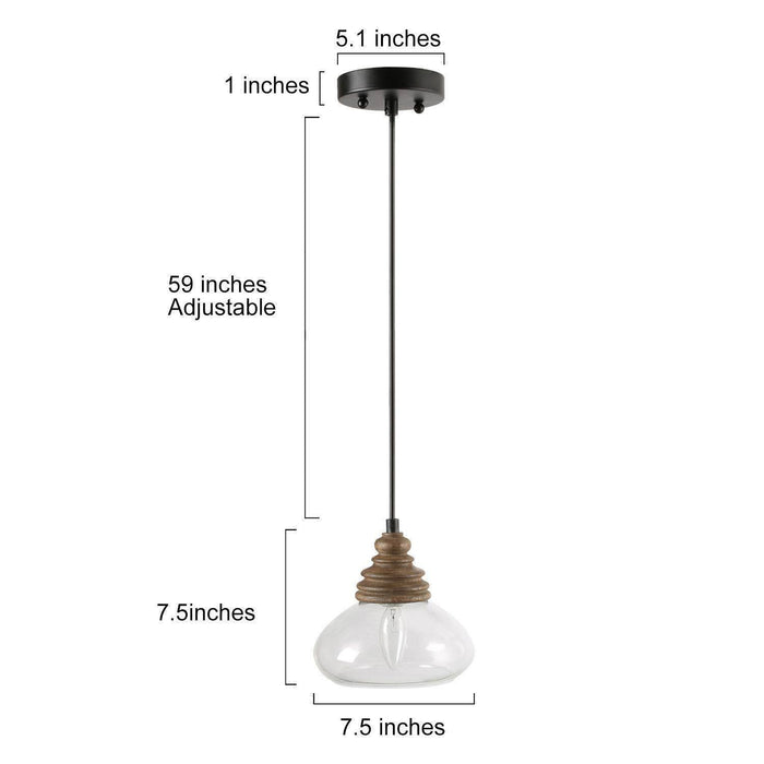 Laguear 1-Light Wood Pendant Light