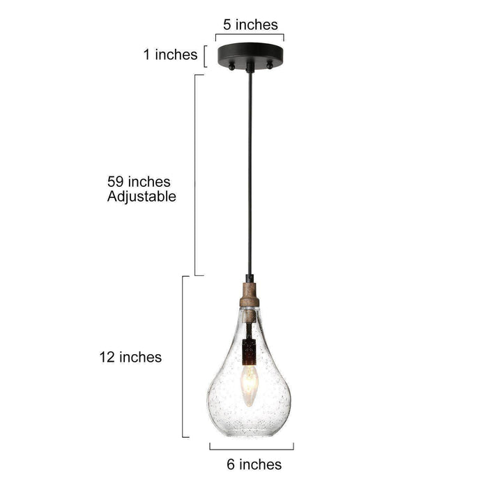 Tethyne 1-Light Wood Pendant Light