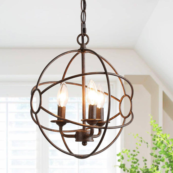 Pentity 3-Light Rust Chandelier