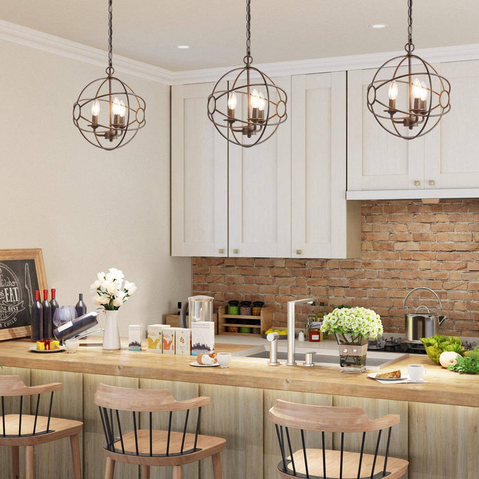 Pentity 3-Light Rust Chandelier