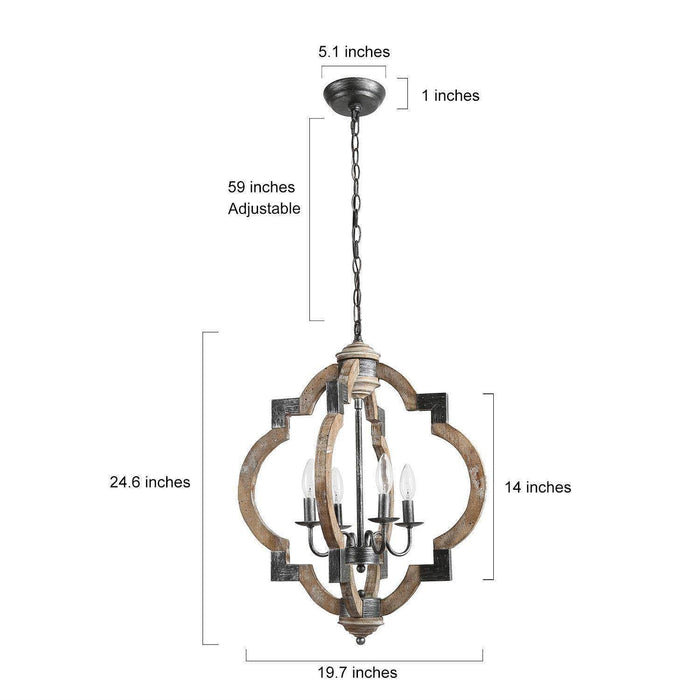 Adramis 4-Light Farmhouse Wood Chandeliers