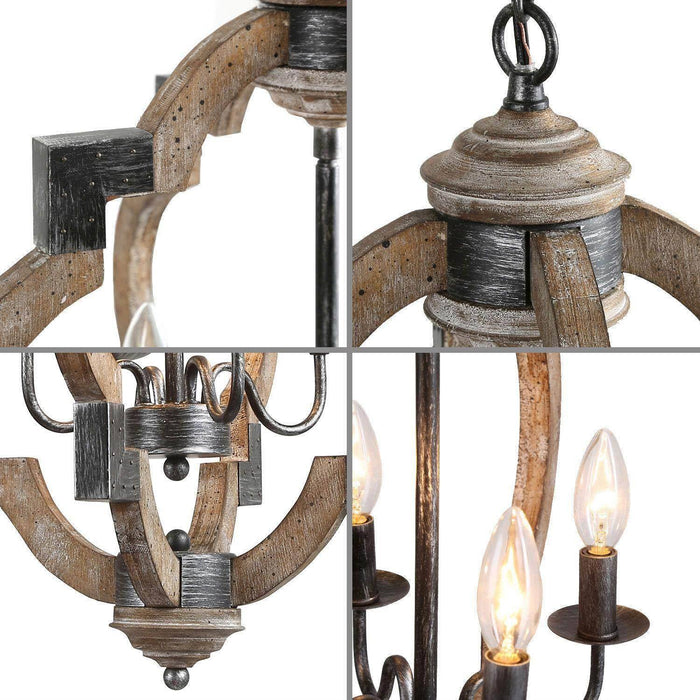 Adramis 4-Light Farmhouse Wood Chandeliers