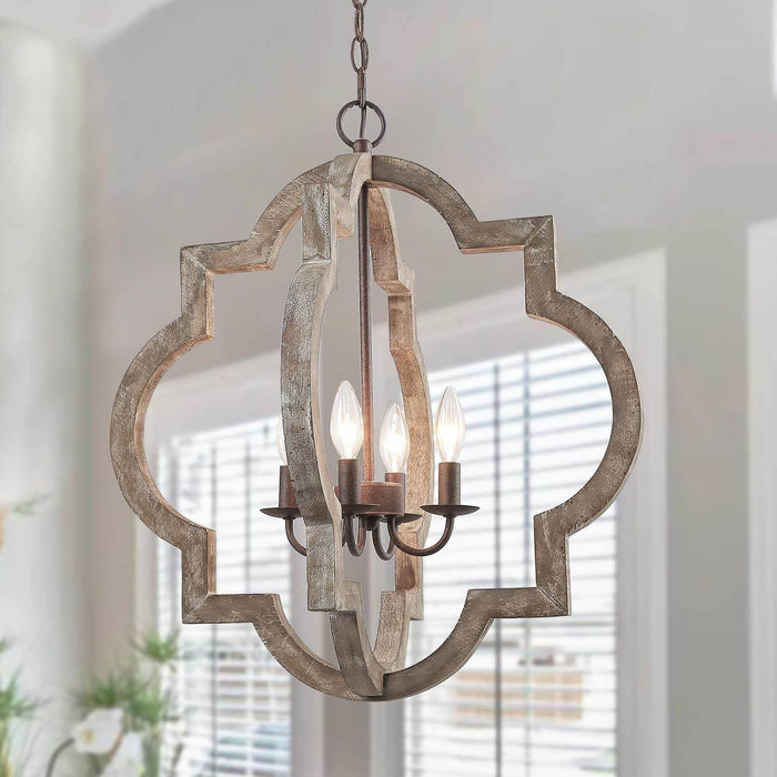 Adramis 4-Light Wood Chandelier