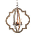 4-Light Farmhouse Wood Lantern Chandelier - Belles Lighting