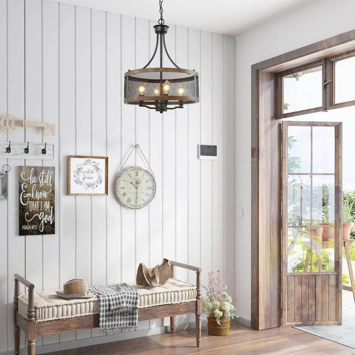 Tislen 4-Light Wood Chandelier