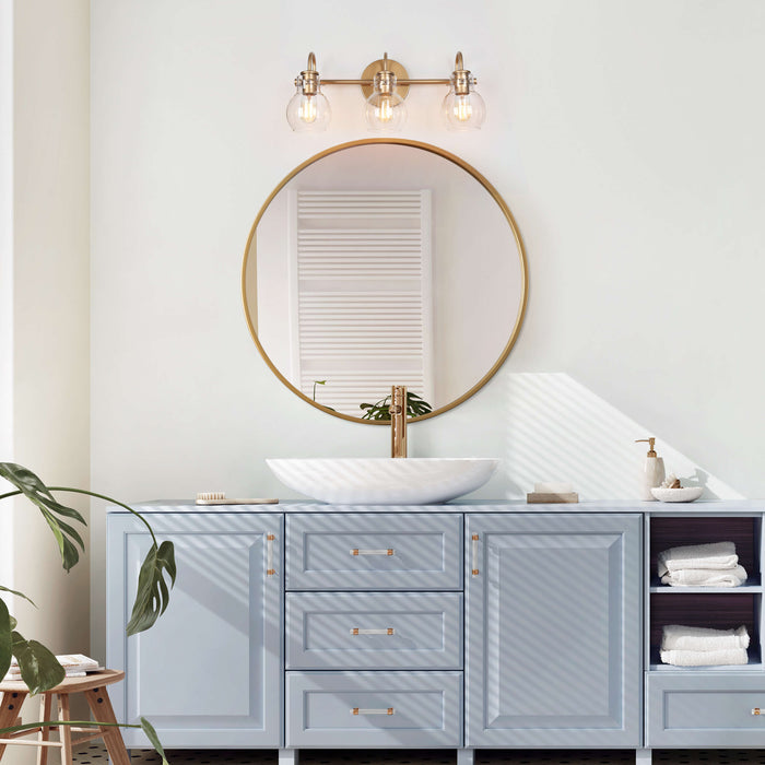 Pleiara 3-Light Gold Bathroom Vanity Lights
