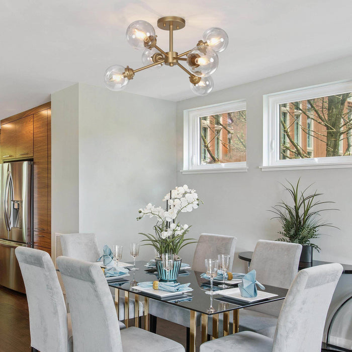 Labyta 6-Light Gold Semi-Flush Mount Lights