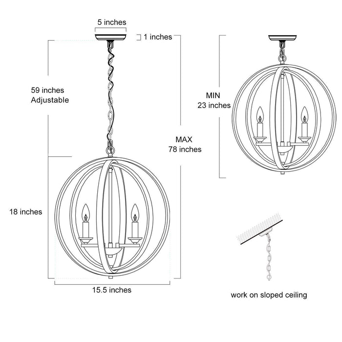 Theona 3-Light Gold Chandeliers