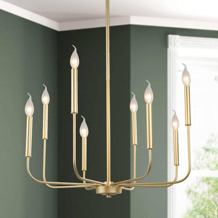 Stinkia 8-Light Gold Metal Candlestick Chandeliers