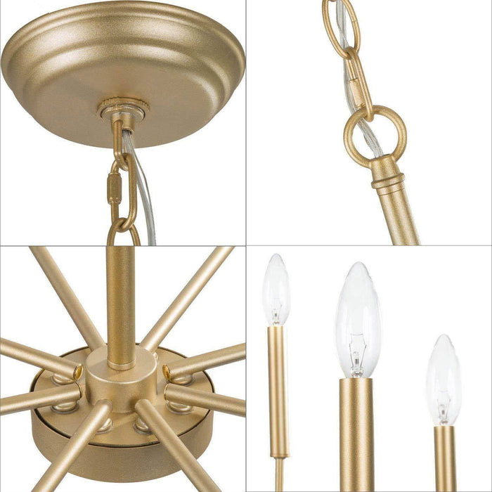Stinkia 8-Light Gold Metal Candlestick Chandeliers