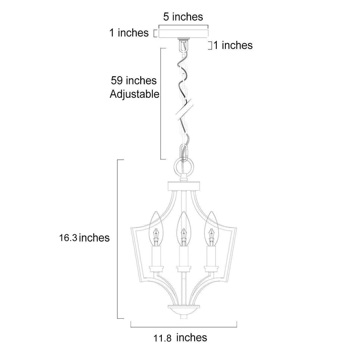 Ragluno 3-Light Gold Chandelier