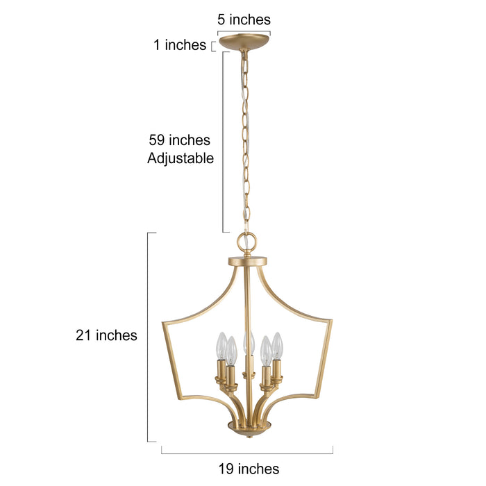 Ragluno 5-Light Gold Chandelier