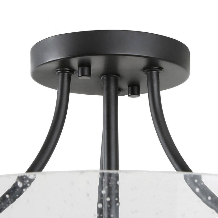 Leopold 3-Light Black Semi-Flush Mount Light