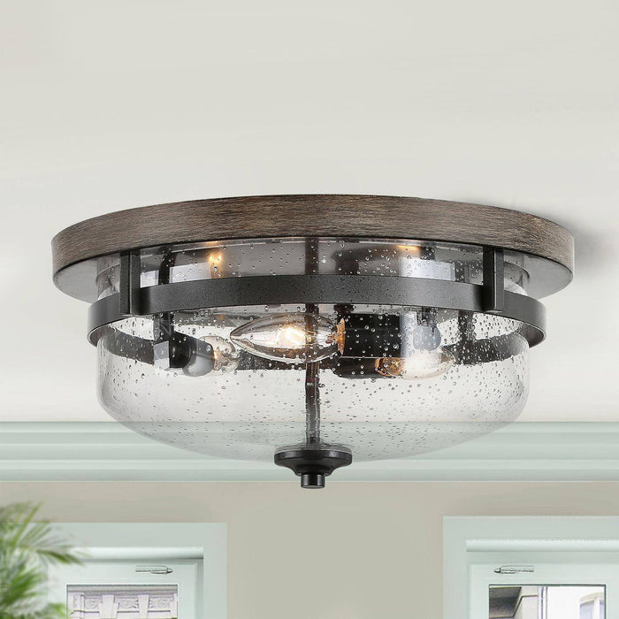 Capelyn 3-Light Wood Flush Mount Light