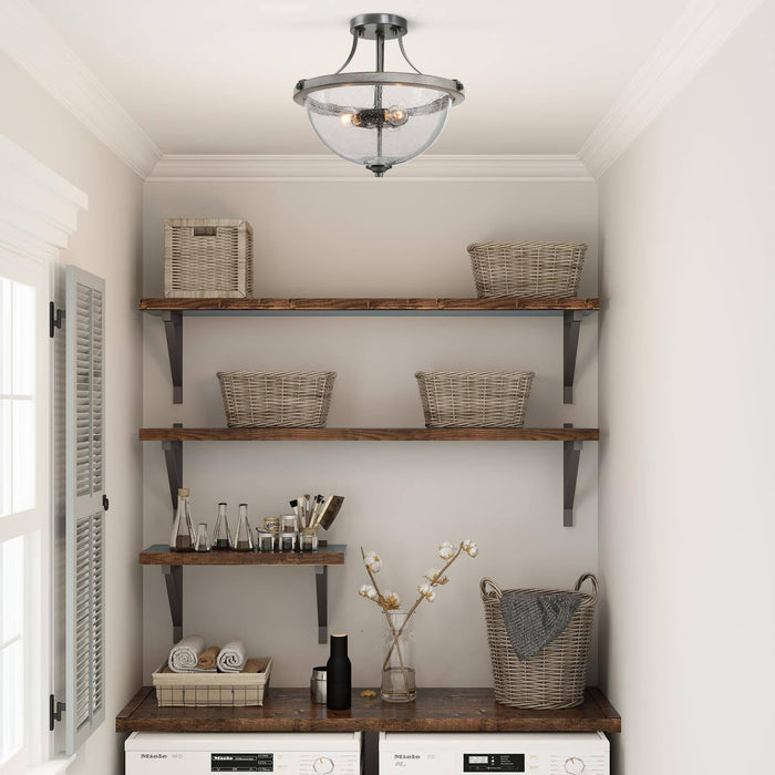 Dikdik 3-Light Wood Semi-Flush Mount Light