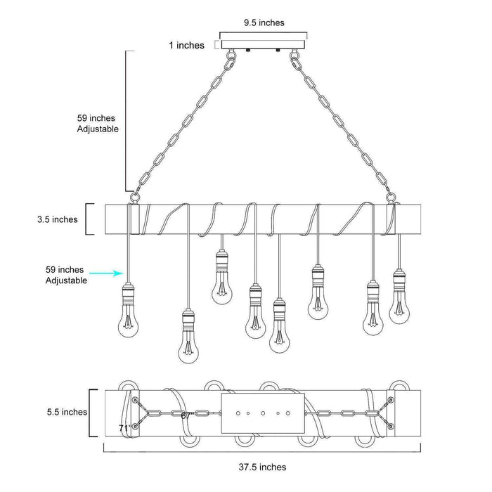 Fulgoro 8-Light Wood Island Light