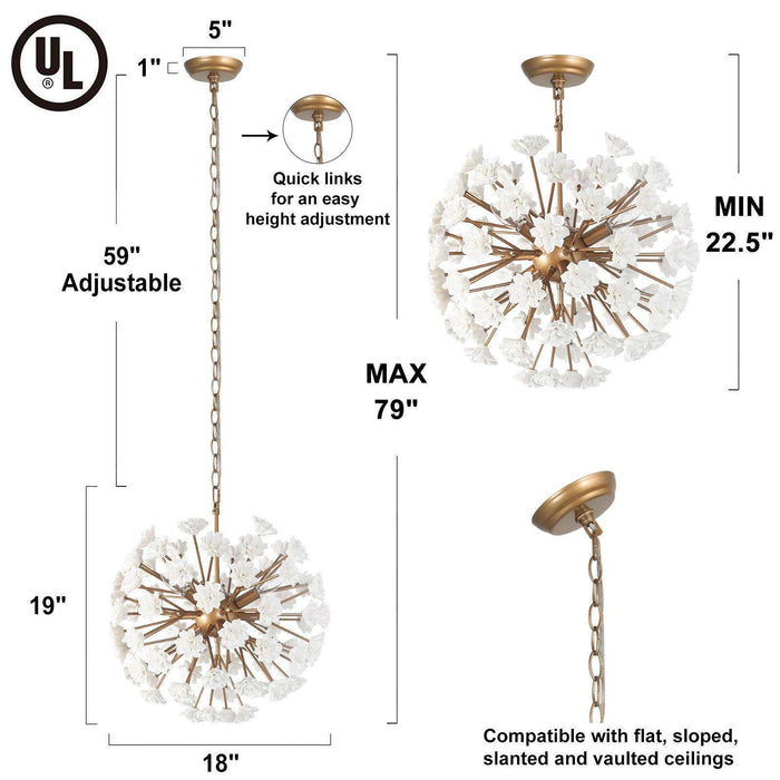 Arilen 6-Light Gold Chandelier