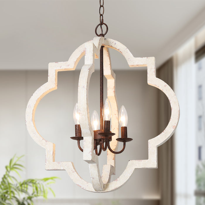 Adramis 4-Light White Chandelier
