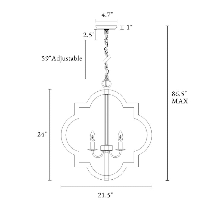 Adramis 4-Light White Chandelier