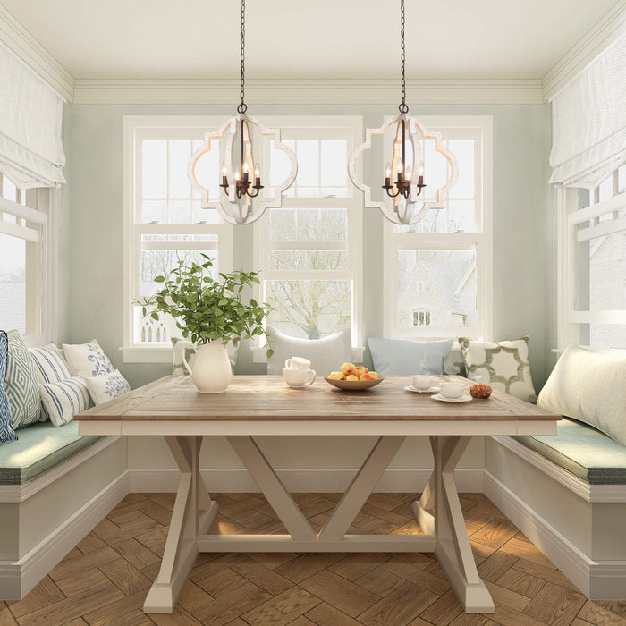 Adramis 4-Light White Chandelier