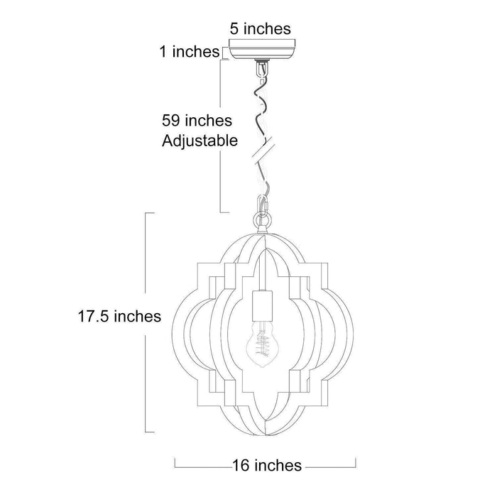 Adramis 1-Light Wood Pendant Light