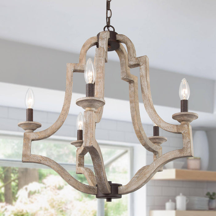 Norelle 5-Light Wood Chandelier