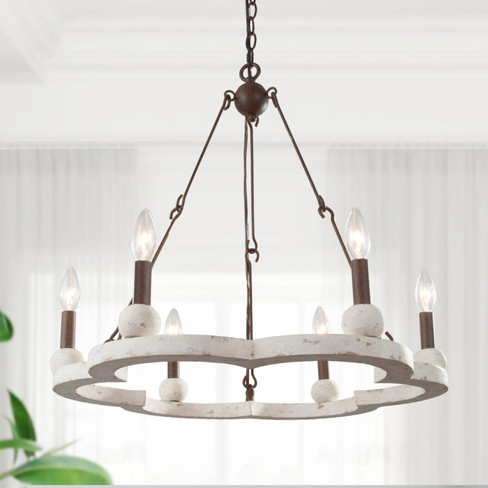 Sylorae 6-Light White Chandelier