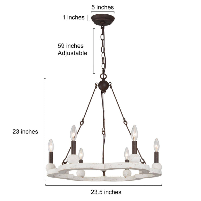 Sylorae 6-Light White Chandelier