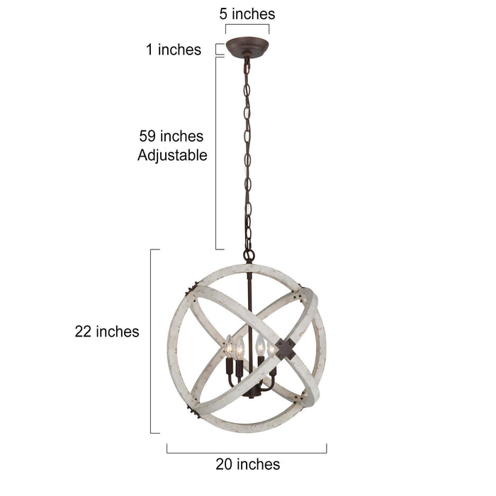 Calvire 4-Light White Chandelier