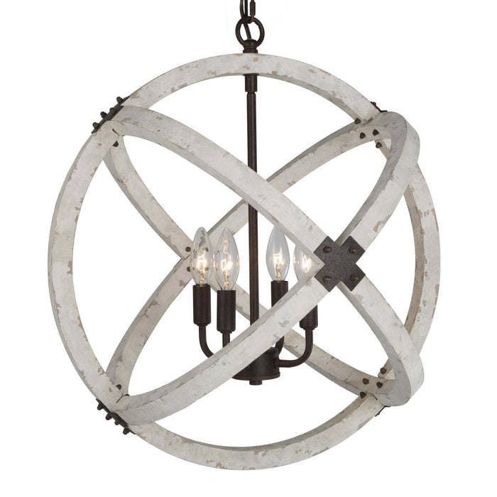 Calvire 4-Light White Chandelier
