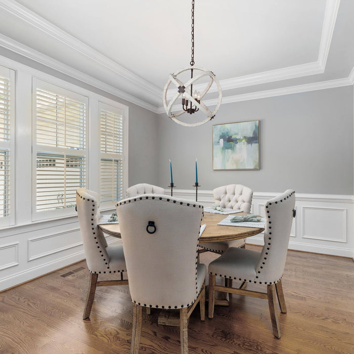 Calvire 4-Light White Chandelier
