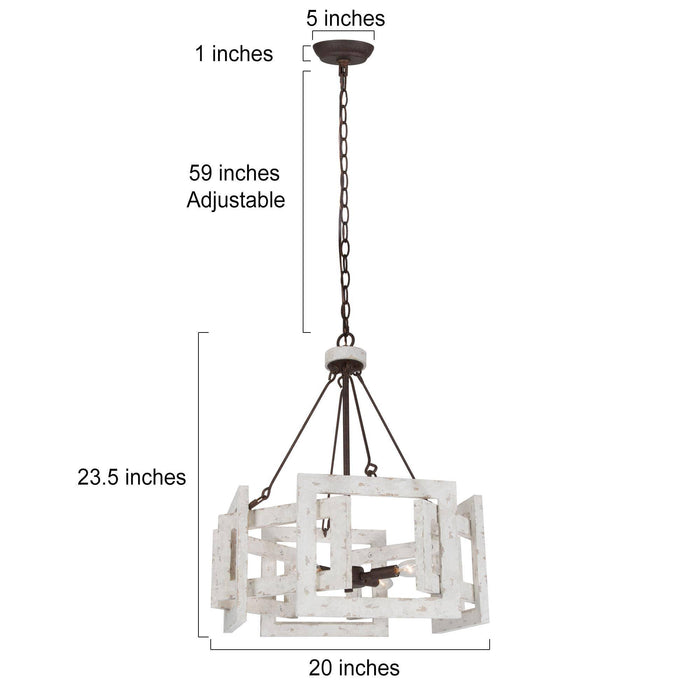 Tisvorn 4-Light White Chandelier