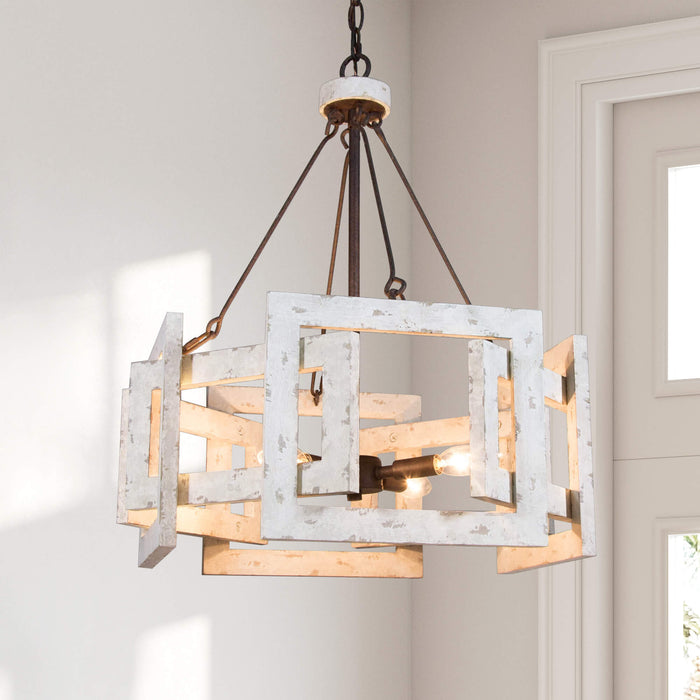 Tisvorn 4-Light White Chandelier