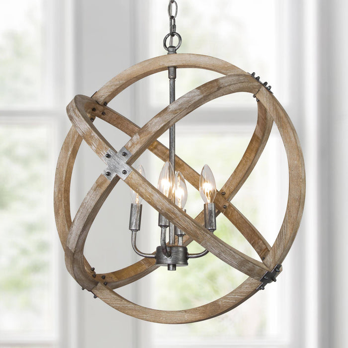 Calvire 4-Light Wood Chandelier
