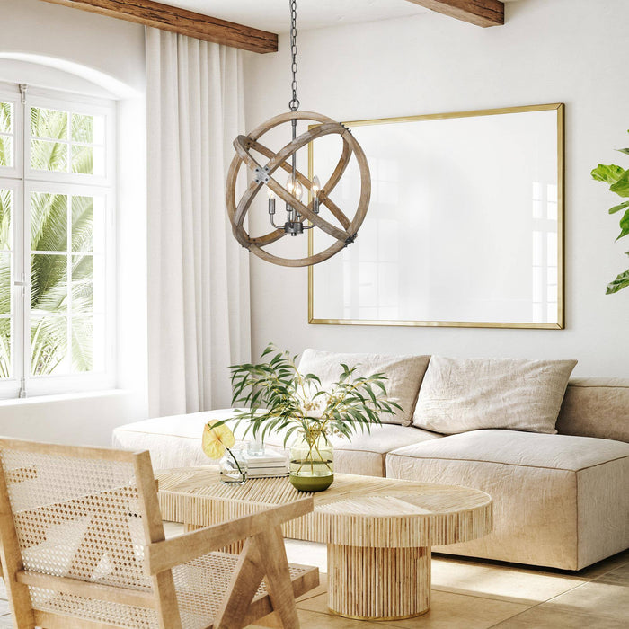Calvire 4-Light Wood Chandelier