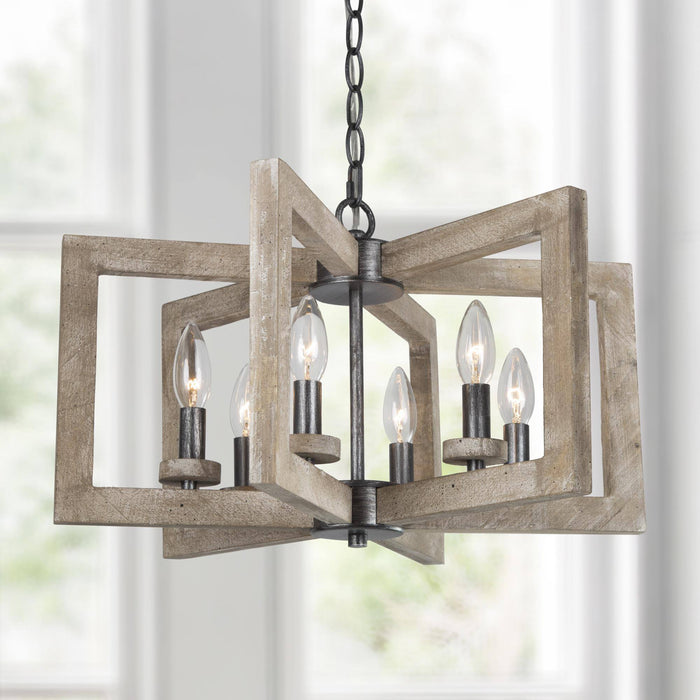 Heloise 6-Light Wood Chandelier