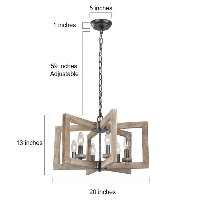 Heloise 6-Light Wood Chandelier
