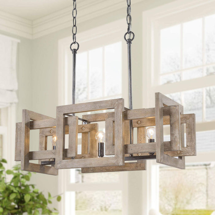 Tisvorn 3-Light Wood Chandelier