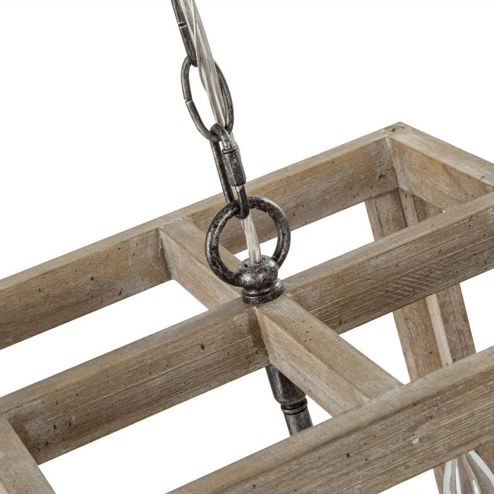 Heloise 4-Light Wood Square Chandelier