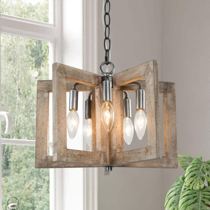 Tisvorn 5-Light Wood Chandelier