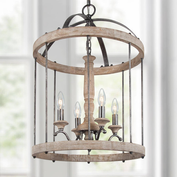 Veylen 4-Light Wood Chandelier